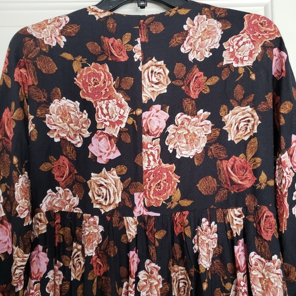 Free people rows of roses maxi dress in black combo size XS - Picture 12 of 16